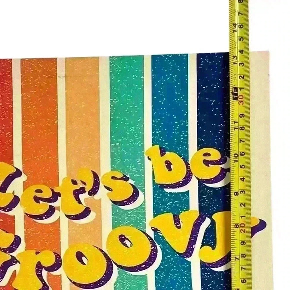 Groovy  70s Rainbow Canvas Print Wall Art Motivational Quote - 13.5”x10” Decor - Picture 5 of 6